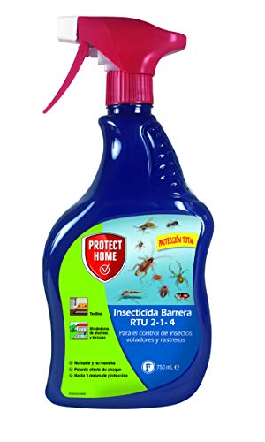 Protect Home - Insecticida Barrera Protección Total, Control de Insectos Voladores y Rastreros , Pulverizador, 750 ml, Color Verde Agua