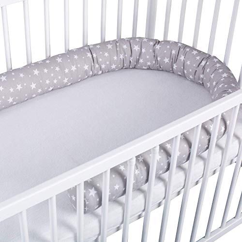 protector cuna chichonera - Cama Bebé Cojín Parachoques Torre de Cama Cojín Protectores Para Cunas y Camas de Bebé Cuna Serpiente Protector blanco gris 180 cm