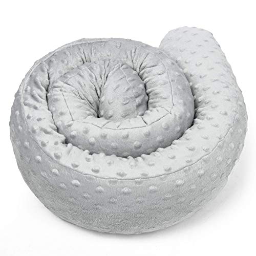 protector cuna chichonera - Cama Bebé Cojín Parachoques Torre de Cama Cojín Protectores Para Cunas y Camas de Bebé Cuna Serpiente Protector (minky gris, 300 cm)