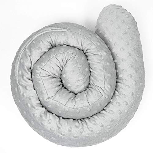 protector cuna chichonera - Cama Bebé Cojín Parachoques Torre de Cama Cojín Protectores Para Cunas y Camas de Bebé Cuna Serpiente Protector (minky gris, 150 cm)