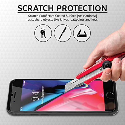 Protector de pantalla de vidrio templado para iPhone 7 y 8, de Vibe - Irrompible, antigolpes, compatible con 3D Touch, grosor de 0,26 mm