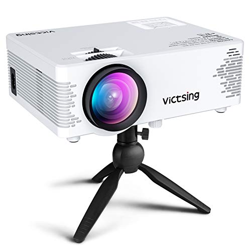 Proyector WiFi, VicTsing Mini proyector portátil , Compatible con Bluetooth y 1080P Full HD, Compatible con proyección con Cable e inalámbrica, Compatible con PS4 / USB / TV Stick / HDMI / VGA / AV