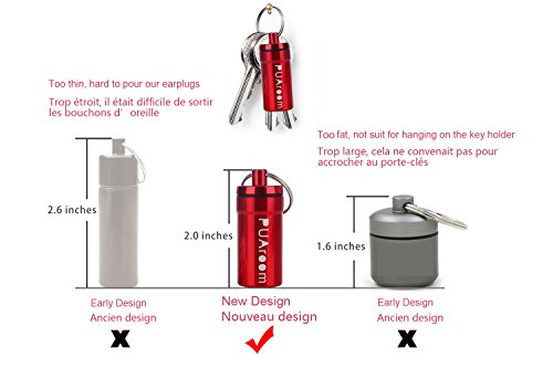 PUAroom Protección Auditiva Tapones para los oídos,2 pares de auriculares de silicona reutilizables con soporte de aluminio, ideal para músicos, concierto, festival, club, batería, DJ(Rojo)