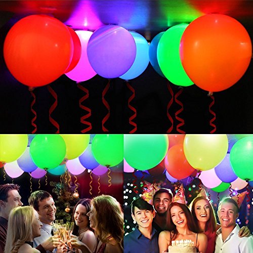 Pulchram Luz LED Colorida Globos Luminosos Luz Nocturna Globos Intermitentes Luz para Fiesta, cumpleaños, Boda, Festival, Club, Bar, Concierto (15 PCS)