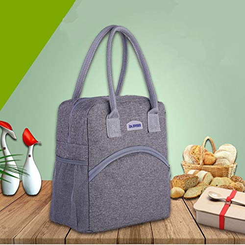 PURATEN - Bolsa de Almuerzo para Adultos, Fiambrera aislada para Mujeres, fiambreras para el Trabajo, Grandes Bolsas de Almuerzo, No Cero, Negro, Tamaño Libre