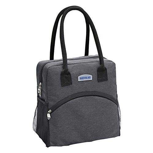 PURATEN - Bolsa de Almuerzo para Adultos, Fiambrera aislada para Mujeres, fiambreras para el Trabajo, Grandes Bolsas de Almuerzo, No Cero, Negro, Tamaño Libre