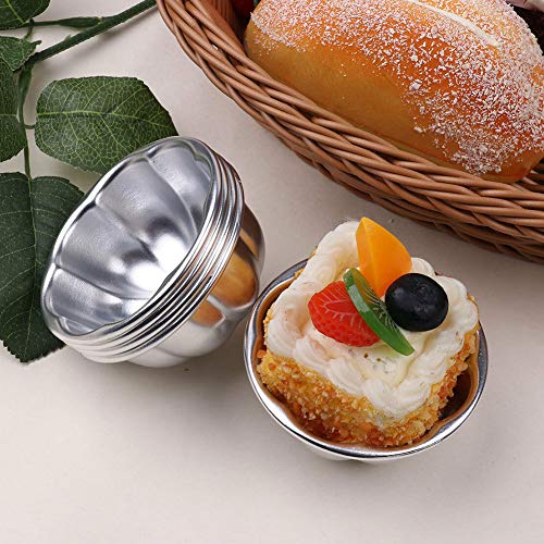 PURATEN moldes para Tartas, 10 Unidades, aleación de Aluminio, diseño de Flores, para Dulces, Magdalenas, Magdalenas, Pasteles Reutilizables, No Cero, R-15, Tamaño Libre