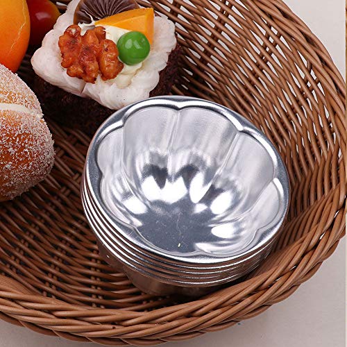 PURATEN moldes para Tartas, 10 Unidades, aleación de Aluminio, diseño de Flores, para Dulces, Magdalenas, Magdalenas, Pasteles Reutilizables, No Cero, R-15, Tamaño Libre