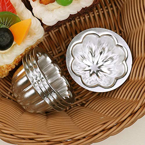 PURATEN moldes para Tartas, 10 Unidades, aleación de Aluminio, diseño de Flores, para Dulces, Magdalenas, Magdalenas, Pasteles Reutilizables, No Cero, R-15, Tamaño Libre