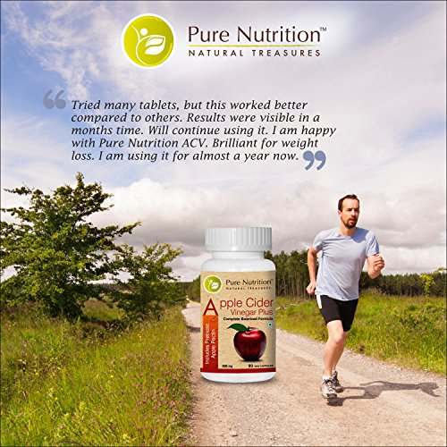 Pure Nutrition Apple Cider Vinegar Plus - Vinagre de sidra de manzana Plus (90 cápsulas vegetarianas) con pectina prebiótica de manzana - Fórmula herbal única para apoyar el metabolismo