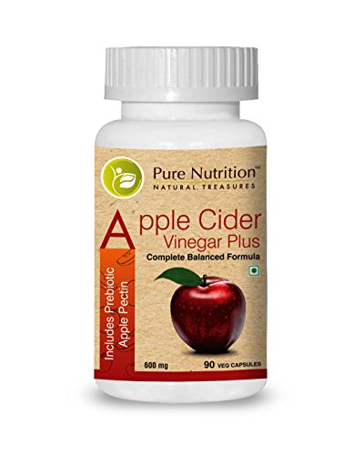 Pure Nutrition Apple Cider Vinegar Plus - Vinagre de sidra de manzana Plus (90 cápsulas vegetarianas) con pectina prebiótica de manzana - Fórmula herbal única para apoyar el metabolismo