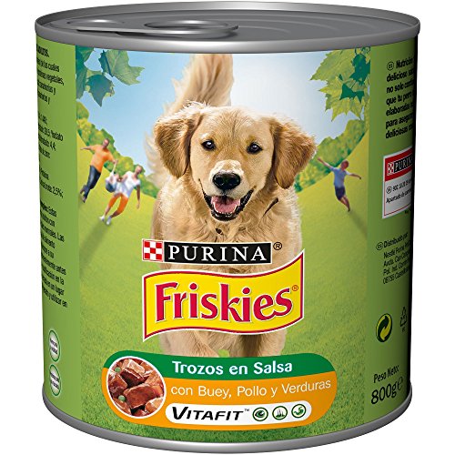 Purina Friskies Trozos en Salsa para Perro Adulto - 12 x 800 g, Total: 9600 g