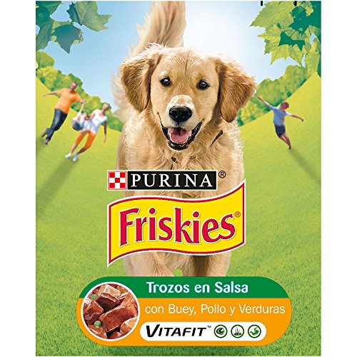 Purina Friskies Trozos en Salsa para Perro Adulto - 12 x 800 g, Total: 9600 g