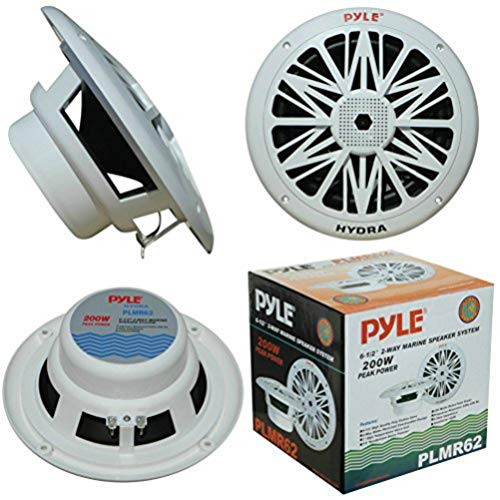 PYLE PLMR62 Pareja difusores Altavoces 2 Calles Blancos 6,5" 16,50 cm 165 mm diámetro Chubasqueros Interno Externo mar Piscina Barco balsa Hotel Pub Bar 200 vatios rms 400 vatios MAX a Pareja