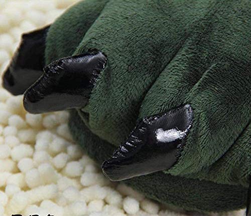 QAQA Invierno Divertido de Animales de Pata Zapatillas de Felpa Traje de la Garra de los Zapatos de los Zapatos caseros (Color : Green, Size : M)