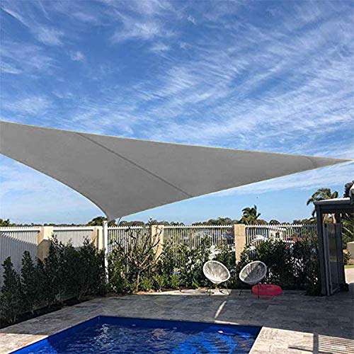 Qdreclod Toldo Vela de Sombra para Patio, Impermeable a Prueba de Viento Toldo de Refugio Canopy Vela protección UV para Exteriores Jardín Terraza 2x2x2m Triángulo Gris