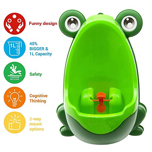 QIANGUANG® Orinales Bebé y niños Entrenamiento portátil Niños Frog Urinario Entrenamiento para baño del Ranita Orinal (Verde)