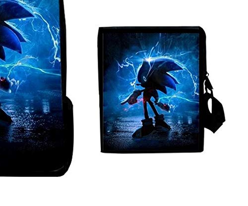 QIANMA Mochila Sonic Traje de Tres Piezas Mochila Escolar de Nick Mochila de Traje de Tres Piezas de Moda Mochila de impresión Digital 3D