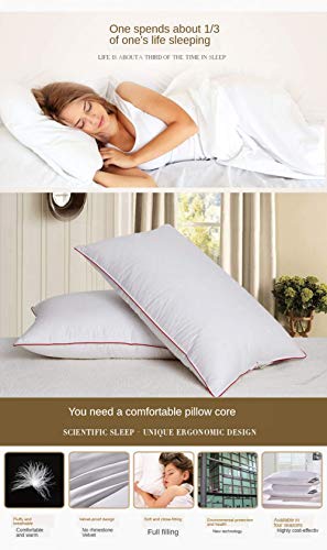 qiuqiu 1pcs Duck Down Pillow Almohada De Cama De Calidad Hotelera Almohada Suave Hipoalergénica Almohada De Soporte Medio