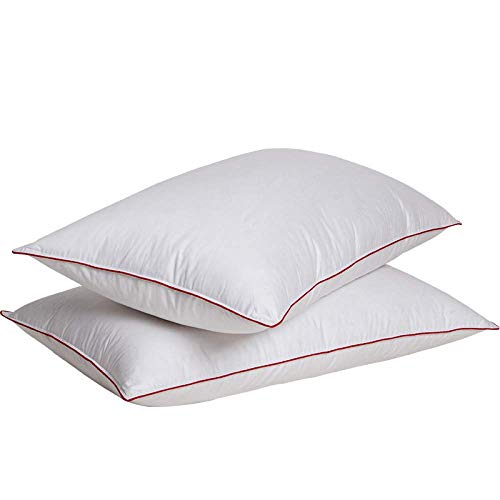 qiuqiu 1pcs Duck Down Pillow Almohada De Cama De Calidad Hotelera Almohada Suave Hipoalergénica Almohada De Soporte Medio