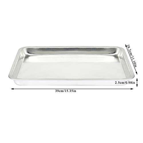 QLOUNI 2pcs Bandejas de Horno Aleación de Aluminio sin Recubrimiento Ideal para Galletas y Repostería (38 * 28cm)