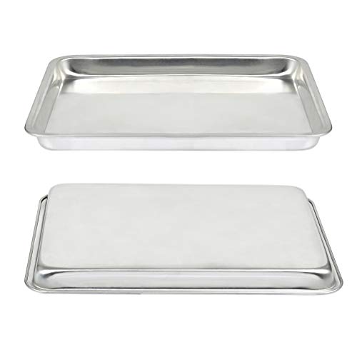 QLOUNI 2pcs Bandejas de Horno Aleación de Aluminio sin Recubrimiento Ideal para Galletas y Repostería (38 * 28cm)