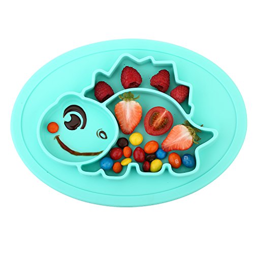 Qshare - Mini plato para bebés de silicona, 100% sin BPA y aprobado por la FDA para niños pequeños, Succión fuerte para la mesa, apto para lavavajillas