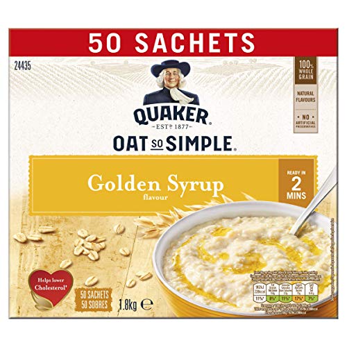 Quaker Oat So Simple Golden Syrup Gachas de avena, 50 x 36 g