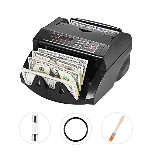 QWERTOUY Multi-Currency Banknote Counter Cash Money Bill Máquina de conteo automático IR/DD Detect Pantalla LCD para dólar Estadounidense Euro