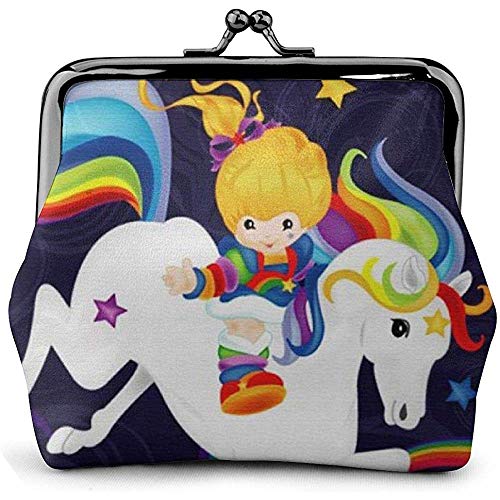 Rainbow Brite y Starlite Memories Monedero de Cuero con Cerradura Bolsa de Cambio Bolsa de Cierre de Hebilla Vintage Hebilla Monedero