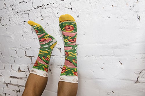 Rainbow Socks - Pizza MIX Italiana Hawaiana Vegetariana Mujer Hombre - 4 pares de Calcetines - Tamaño 36-40