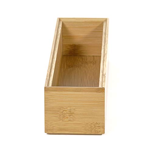 Rangement & Cie CIE RAN6963 se Pueden apilar Caja de almacenaje de bambú 30 x 7,5 x 2,5 cm, Bamboo, L