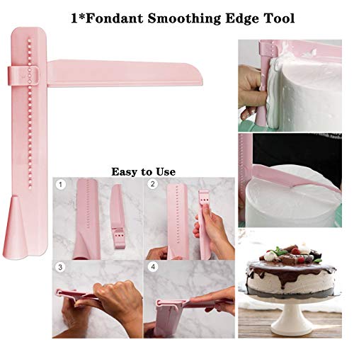 Raspador para Tartas de Pasteles para Decoración de Bordes,Raspador de Crema Pastel Cake Scraper Cake Suave Rascador Decoración Edge Herramienta para Boda Pastel de Cumpleaños Molde de Cocción