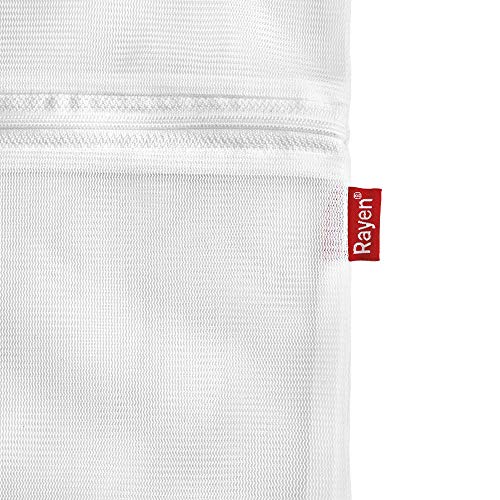 Rayen Lavadora y Secadora lavandería | Funda para Colada con Cremallera | Bolsa Protectora Reutilizable para el Lavado de Ropa | Talla M | 50 x 70 cm | 1 unidad, Blanco