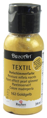 Rayher Pintura Brillo de Perlas, acrílico, Amarillo Dorado, Botella 34 ml