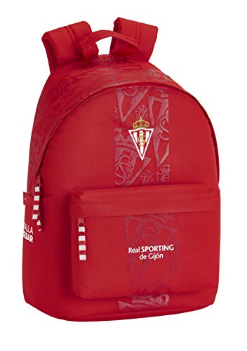 Real Sporting de Gijón Mochila Juvenilpara Portátil, Naranja 14,1", 310x160x410mm