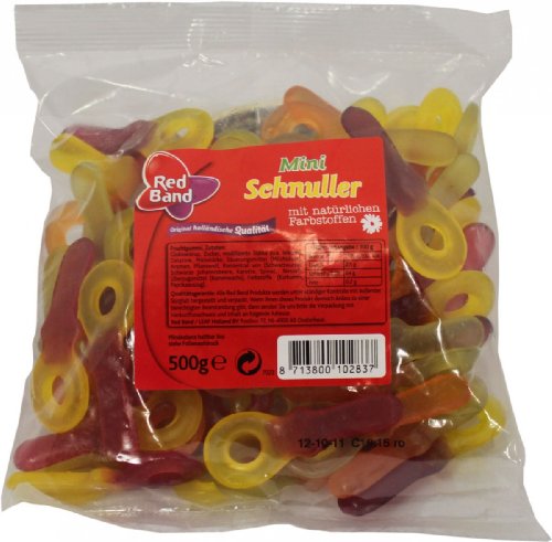 Red Band Schnuller, Gominolas de Fruta en Forma de Chupetes, Bolsa de 500 g