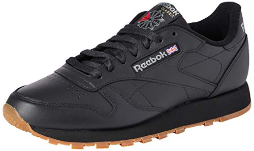 Reebok Classic Leather - Zapatillas de cuero para hombre, color negro (black / gum 2), talla 44.5