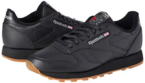 Reebok Classic Leather - Zapatillas de cuero para hombre, color negro (black / gum 2), talla 44.5