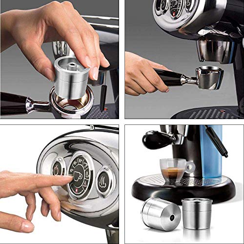 Reeseiy Cápsula De Café Recargable para Máquinas Nespresso Cápsula De Café Recargable De Acero Inoxidable para Máquinas Illy Venta Inicio Uso Diario Producto (Color : Colour, Size : Size)