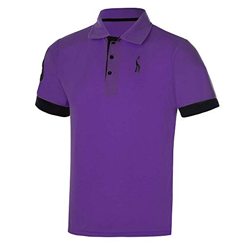 Reeseiy Polo De Manga Corta De De Los Casual Chic Verano Hombres con Bordado De Cervatillo Venta de Moda Tops De Corte Slim Tops De Los Hombres Polo De Ocio De Los Hombres