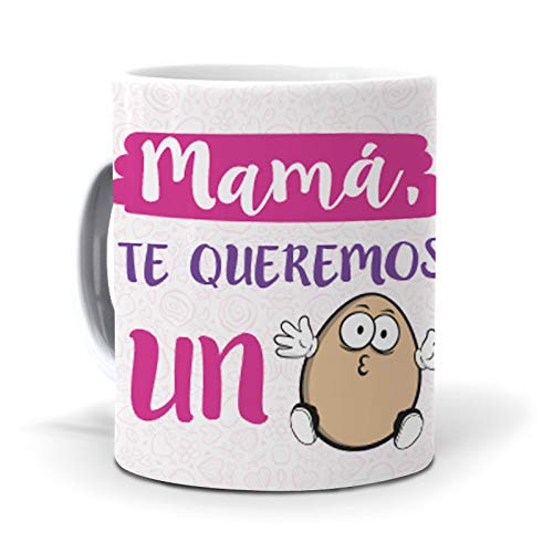 Regalo Madre. Pack. Taza, libreta Mini y boli Mamá, te Queremos un Huevo