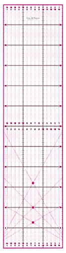 Regla de Patchwork 60 x 15 cm con Pegatinas Antideslizantes Gratuitas. Regla Universal Transparente con dimensiones en cm y ángulos