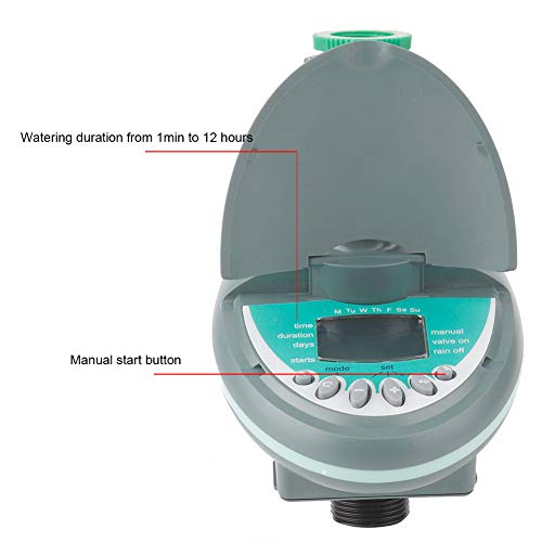 Regulador del Tiempo de la Irrigación por Goteo, Temporizador de Riego Automático del Jardín Grifo Impermeable del Agua a la Manguera del Contador de Tiempo con la Exhibición del LCD para Parterre Gro