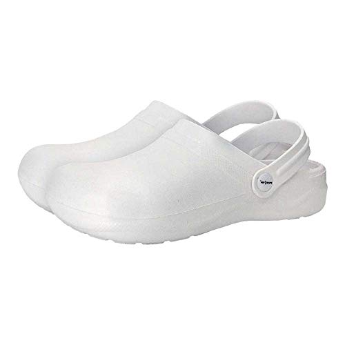 REIS - Zuecos y pantuflas unisex, 37 EU, Blanco, 1