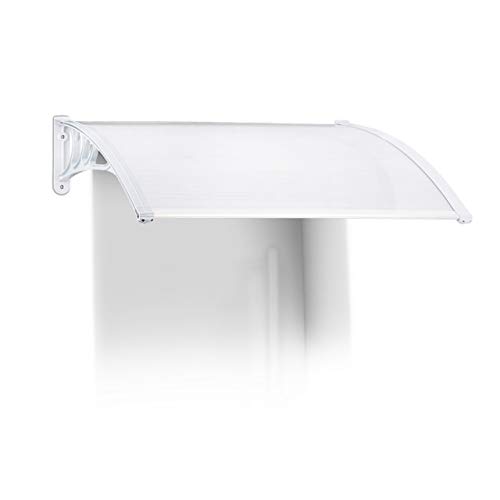 Relaxdays – Marquesina toldo Techo para Puertas protección, plástico, Aluminio, 120 x 80 cm, tejado, Transparente