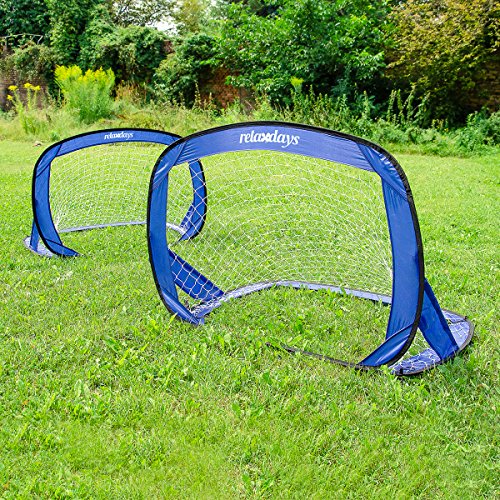 Relaxdays Tor Pop Up 2er Tor Pop Up 2er - Portería de fútbol, Talla 120 x 80 x 80 cm