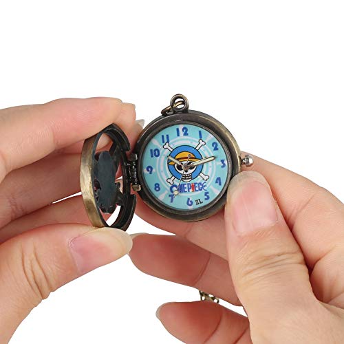 Reloj de Bolsillo Calavera Reloj de Bolsillo Cuchillo Doble Diseño de Cabeza de Esqueleto Patrón Maravilloso Dial Relojes de Bolsillo de Cuarzo para niños Hombres Mujeres