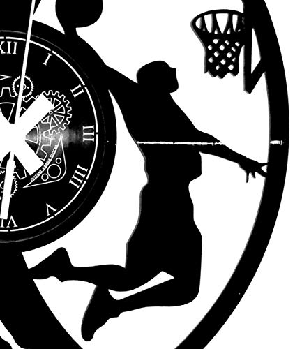 Reloj de pared de vinilo Vintage Handmade Amueblar Hogar Oficina Sport NBA Basketball Baloncesto