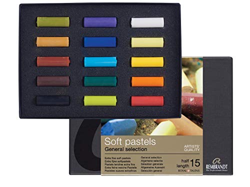 Rembrandt Soft Pastel Cardboard Box Set - 15 Half Stick General Selection - Art Supplies